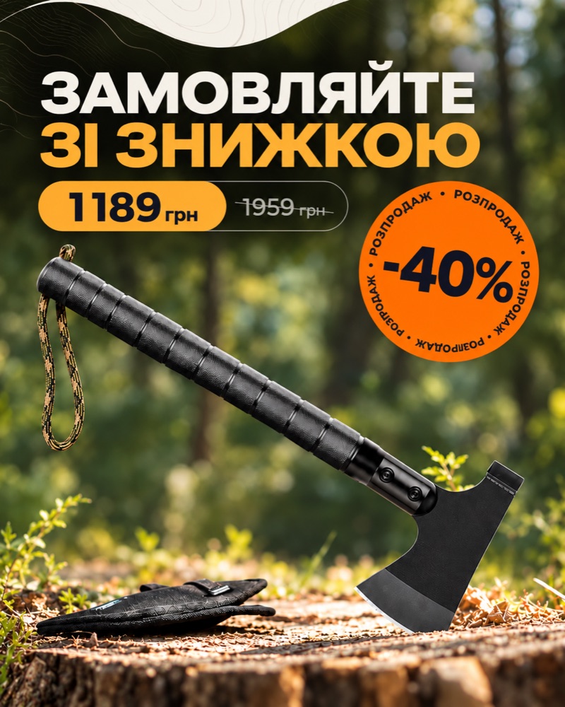 Тактична сокира VT36 у лісі